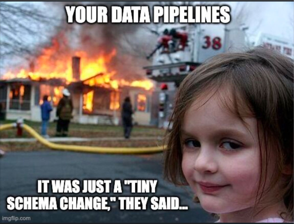 A data engineer watching their pipelines light on fire because of a simple schema change.