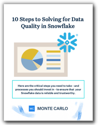 A picture of an ebook on Snowflake data quality features