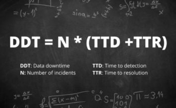 Data downtime is an effective data quality metric and a very simple data quality KPI. It is measured by the number of data incidents multiplied by the average time to detection plus the average time to resolution.