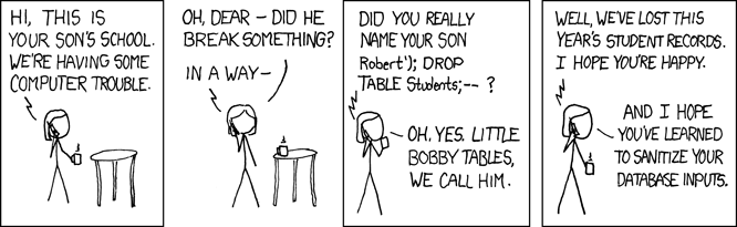 SQL injection from an unlikely source. Source.