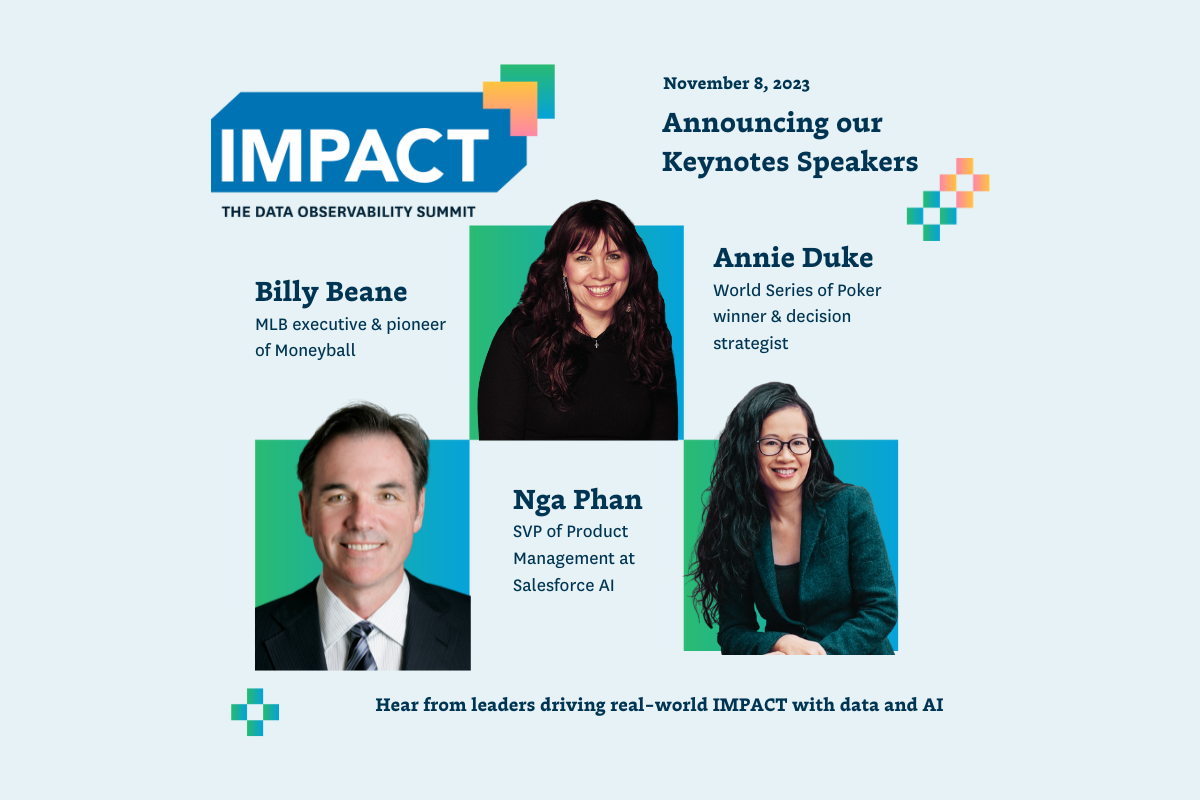 Moneyball Inspiration Billy Beane and Professional Poker Player Annie Duke to Keynote IMPACT: the Data Observability Summit