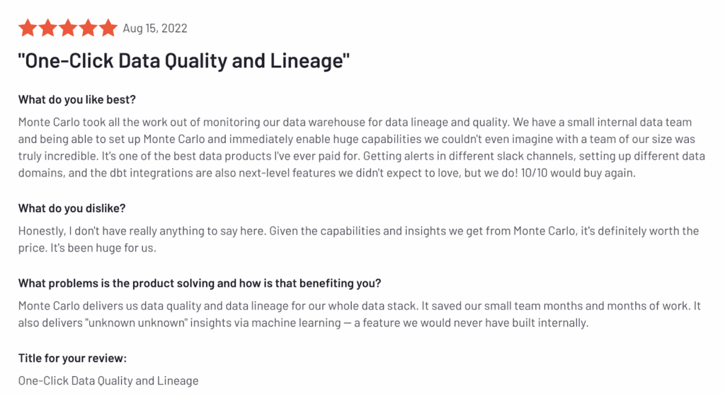 G2 one click data quality and lineage