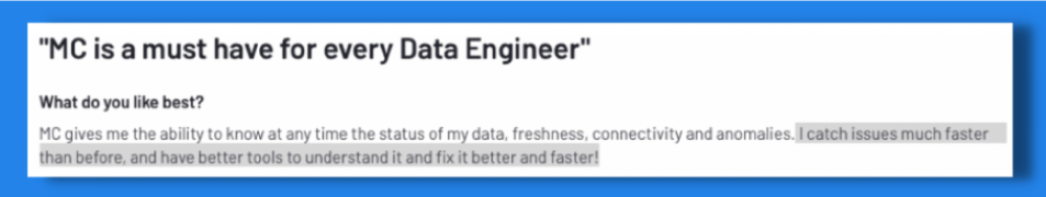 MC must have data engineer review