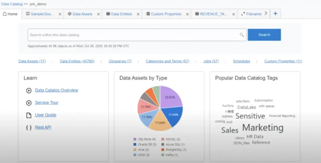 Oracle offers a data discovery tool