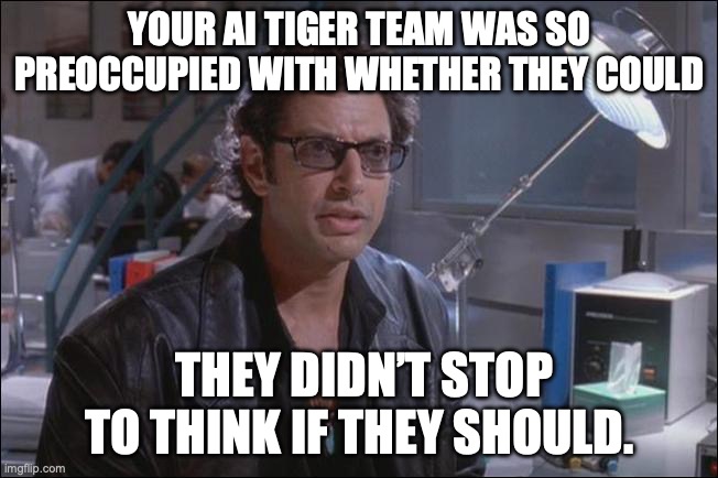 Ethical AI Jurassic Park meme