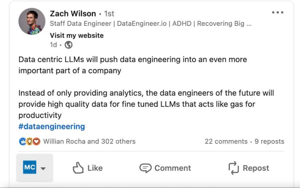 Zach wilson data engineering future